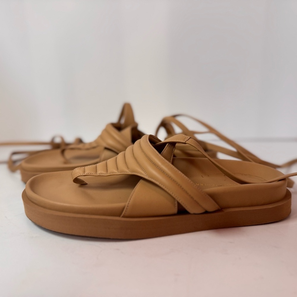 Silvia Tcherassi Kristina Neutral Beige Lace-Up Strappy Sandals - Picture 4 of 12